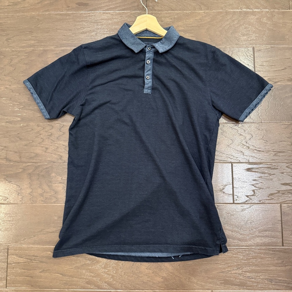 Denim & Flower by Ricky Singh Men’s Navy Short‑Sleeve Polo - XL